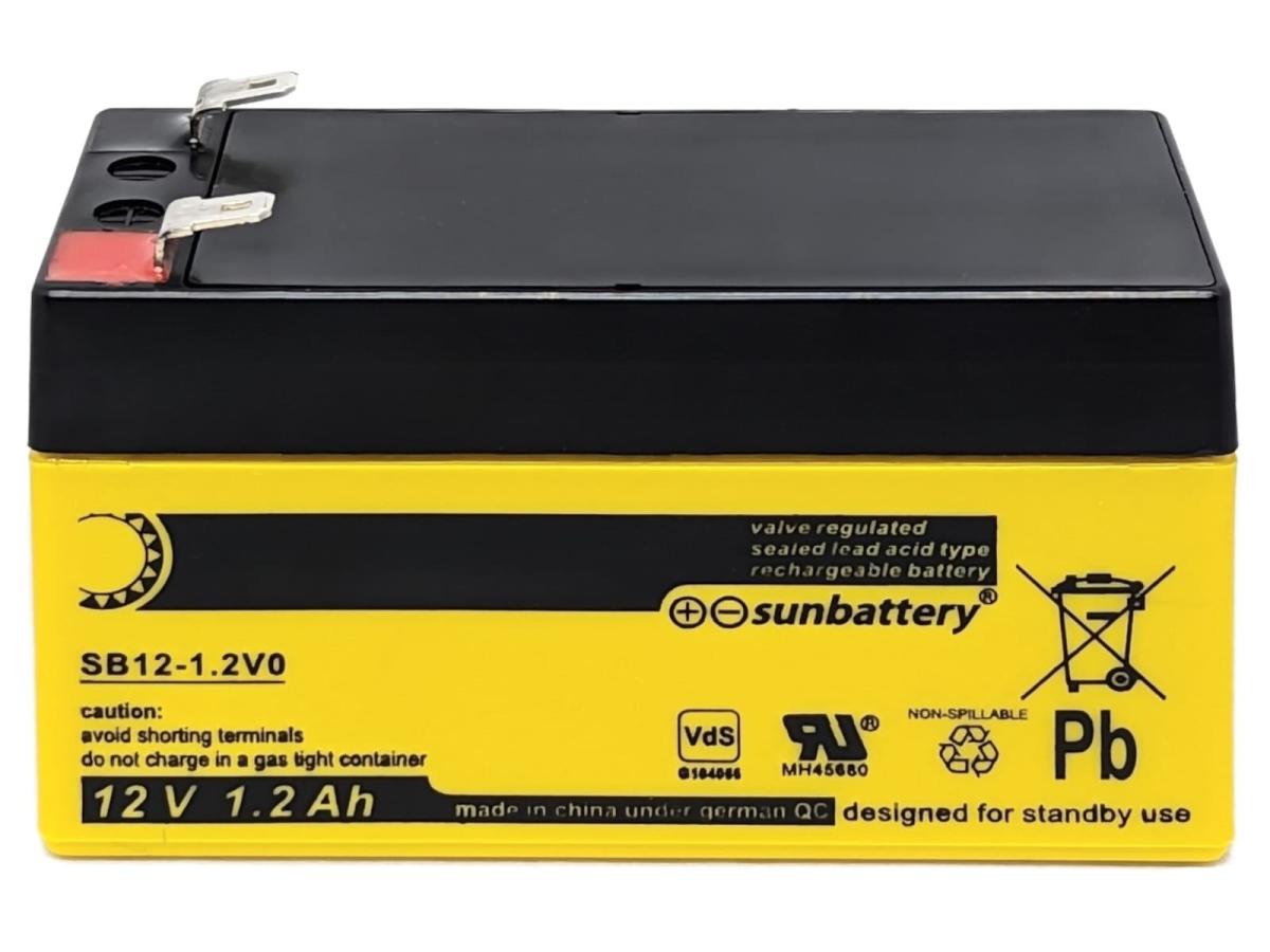 SUN Battery SB12-1.2V0 12V 1,2Ah Blei Akku AGM mit VdS